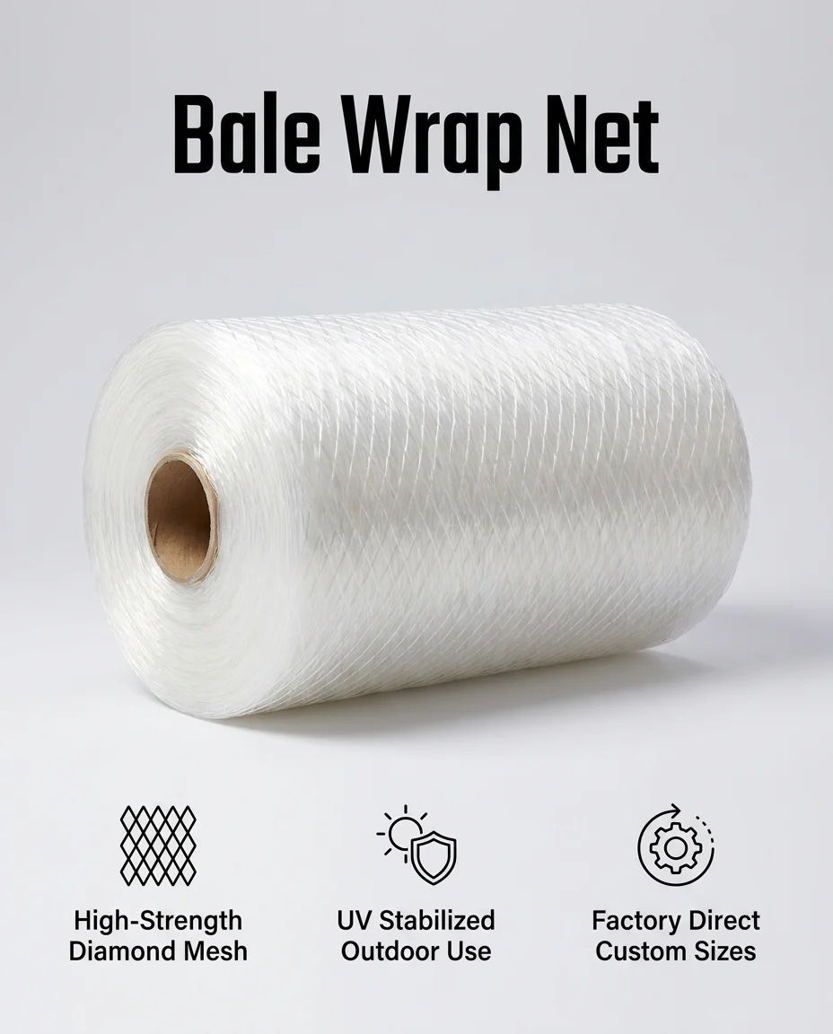 Hay Straw နှင့် Forage Bales အတွက် စိုက်ပျိုးရေး Bale Net Wrap