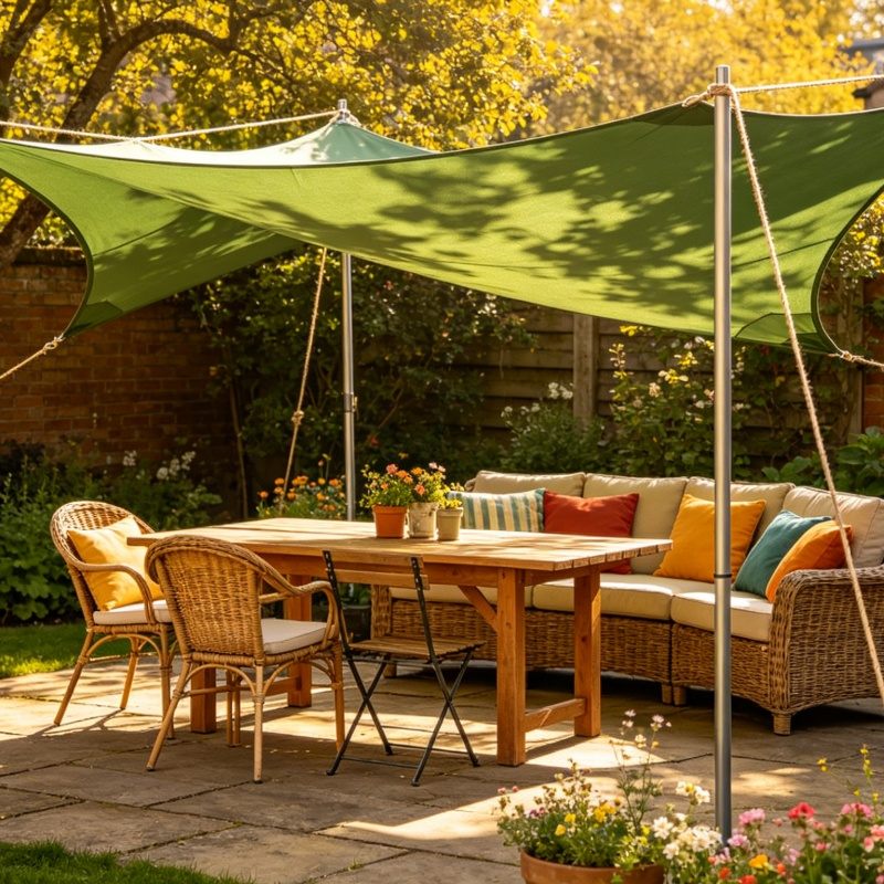 Sun Shade Hotels Gardens Patios ရေကူးကန်များ စခန်းချရန်အတွက် HDPE UV Protection Shade Sails